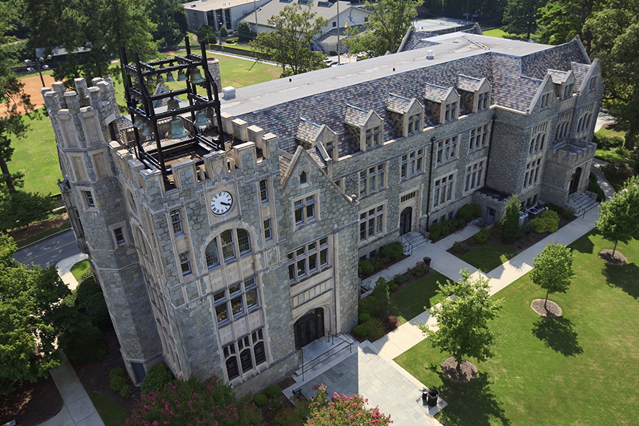 Aerial view of Lupton Hall