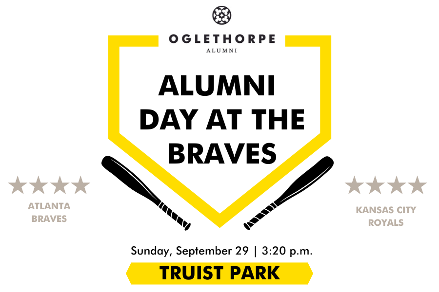 Graphic promoting Alumni Day at the Braves, September 29, 2004.