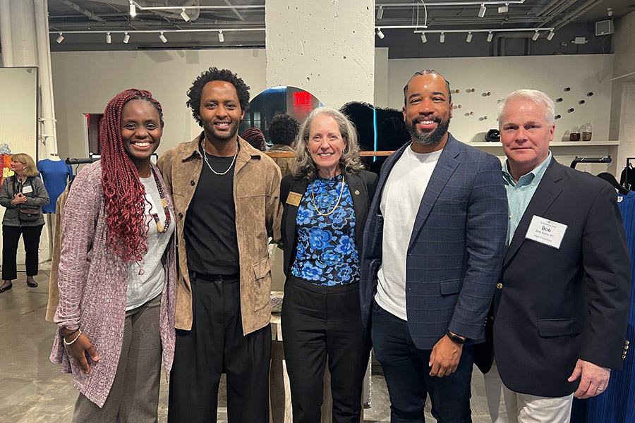 President McClymond with alumni and friends in New York.